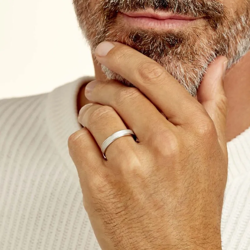 Alliance Aelyne Ruban Plat Argent Blanc-Histoire d'Or Sale