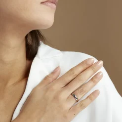 Alliance Apollos Demi Jonc Confort Palladium Blanc-Histoire d'Or Hot