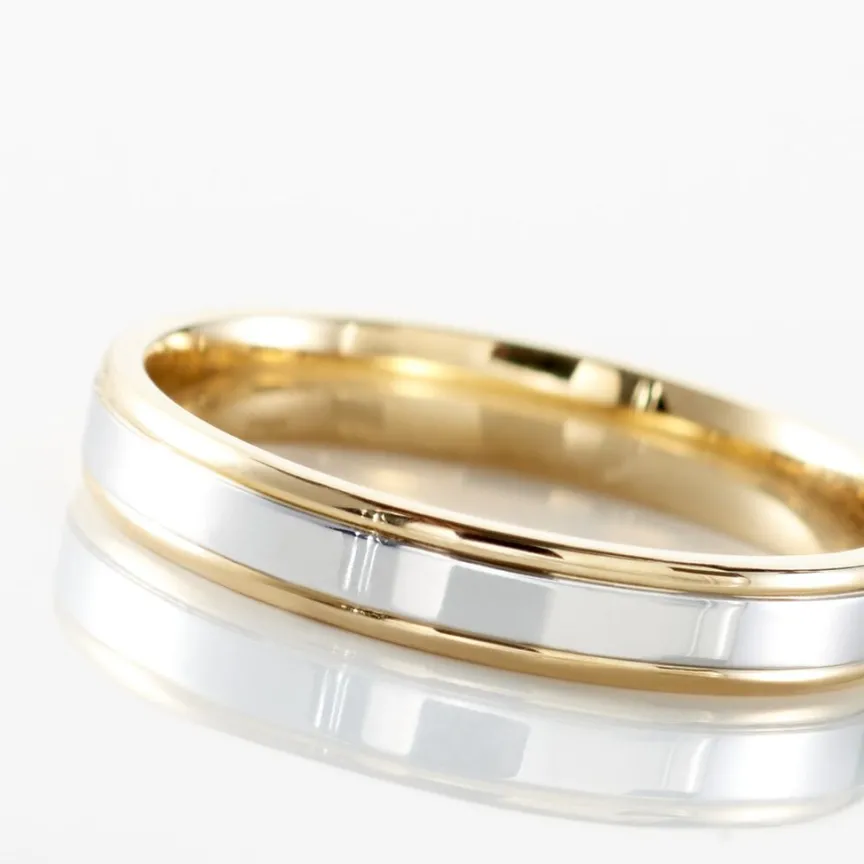 Alliance Beatrice Ruban Plat Or Bicolore-Histoire d'Or Hot