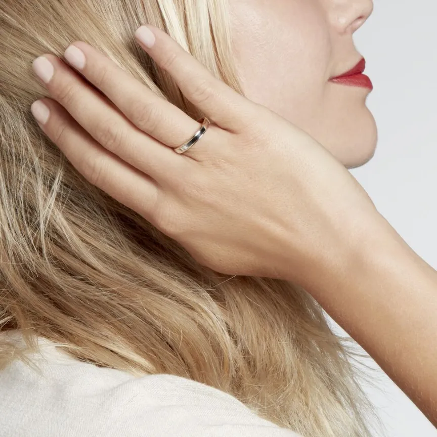 Alliance Beatrice Ruban Plat Or Bicolore-Histoire d'Or Hot