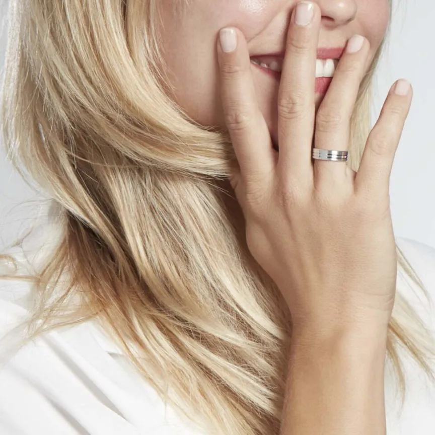 Alliance Cheryn Ruban Plat Argent Blanc-Histoire d'Or Sale