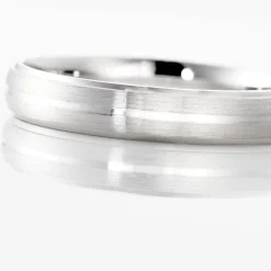 Alliance Damiana Ruban Plat Argent Blanc-Histoire d'Or New