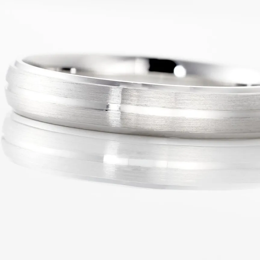 Alliance Damiana Ruban Plat Argent Blanc-Histoire d'Or New