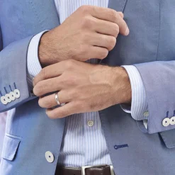 Alliance Damiana Ruban Plat Argent Blanc-Histoire d'Or New