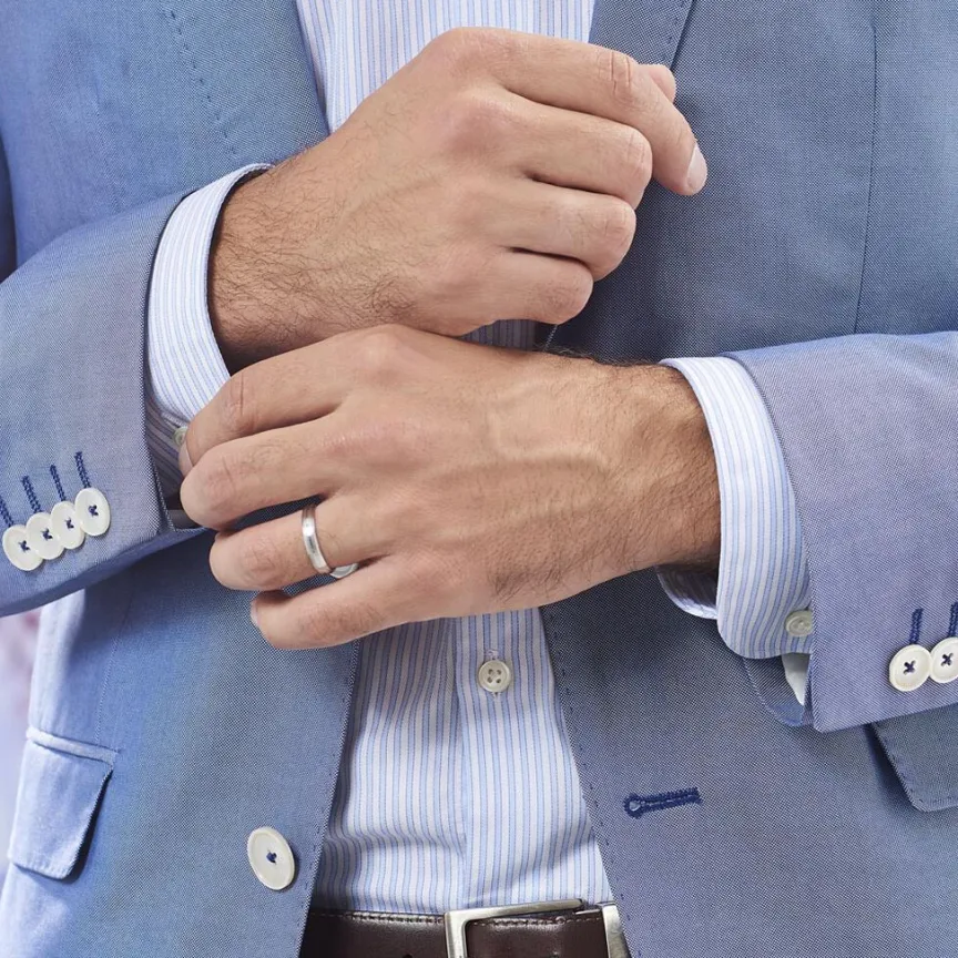 Alliance Damiana Ruban Plat Argent Blanc-Histoire d'Or New