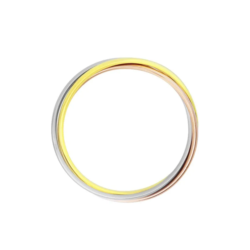 Alliance Entrelacee Demi Jonc Classique Or Tricolore-Histoire d'Or New