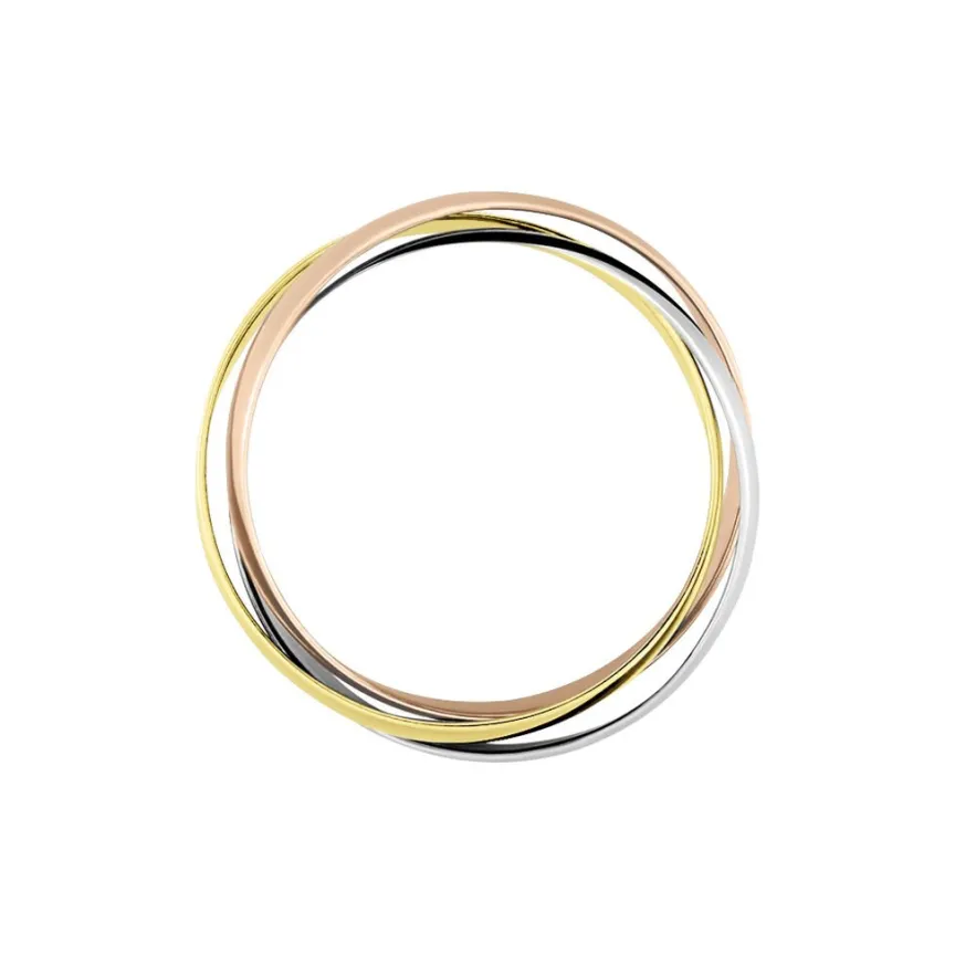 Alliance Entrelacee Ruban Plat Or Tricolore-Histoire d'Or Online