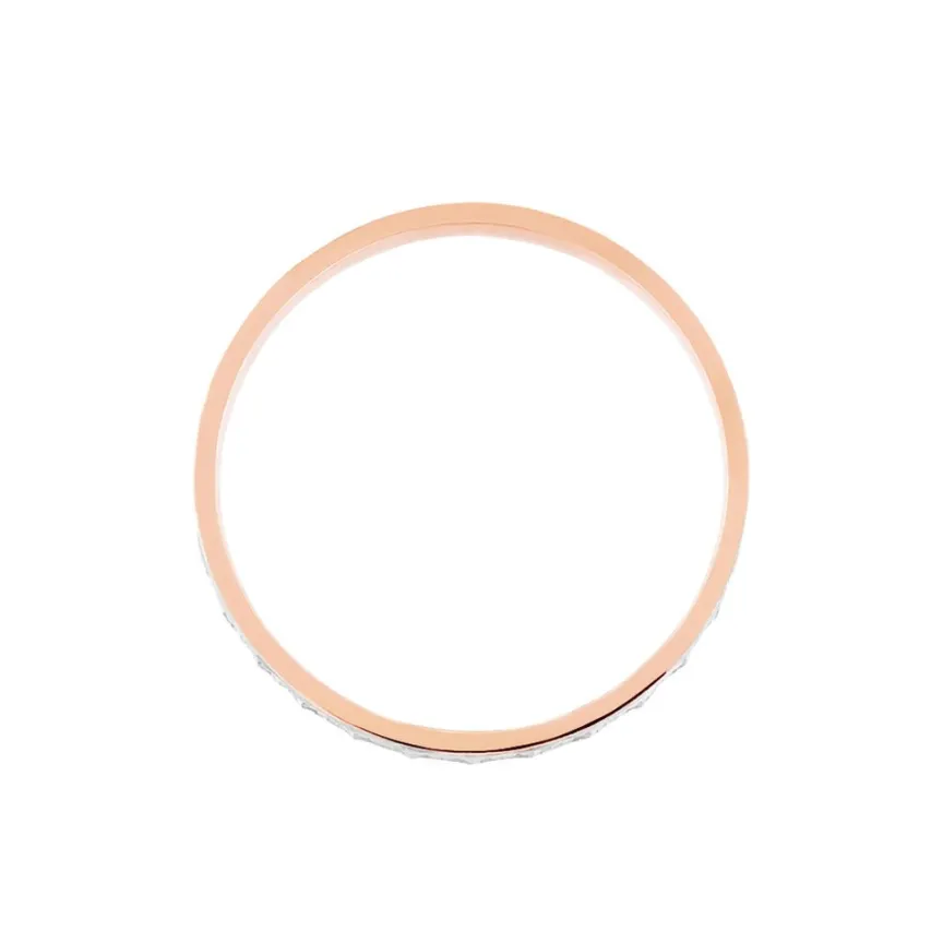 Alliance Fantaisie Diamantee Ruban Plat Or Bicolore-Histoire d'Or Clearance