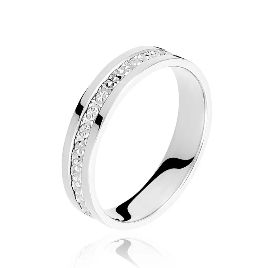 Histoire d'Or Alliance Fantaisie Diamantee Ruban Plat