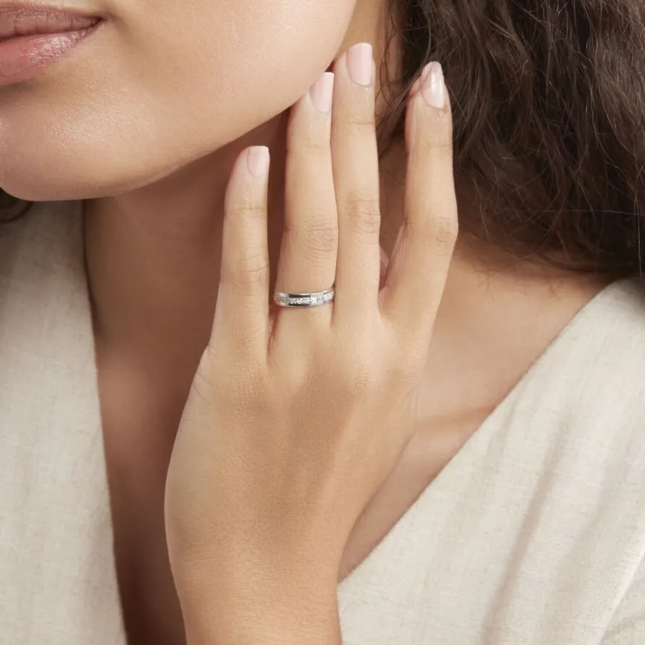 Histoire d'Or Alliance Fantaisie Diamantee Ruban Plat