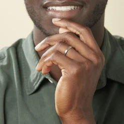 Alliance Hades Texture Ruban Plat Palladium Blanc-Histoire d'Or Sale