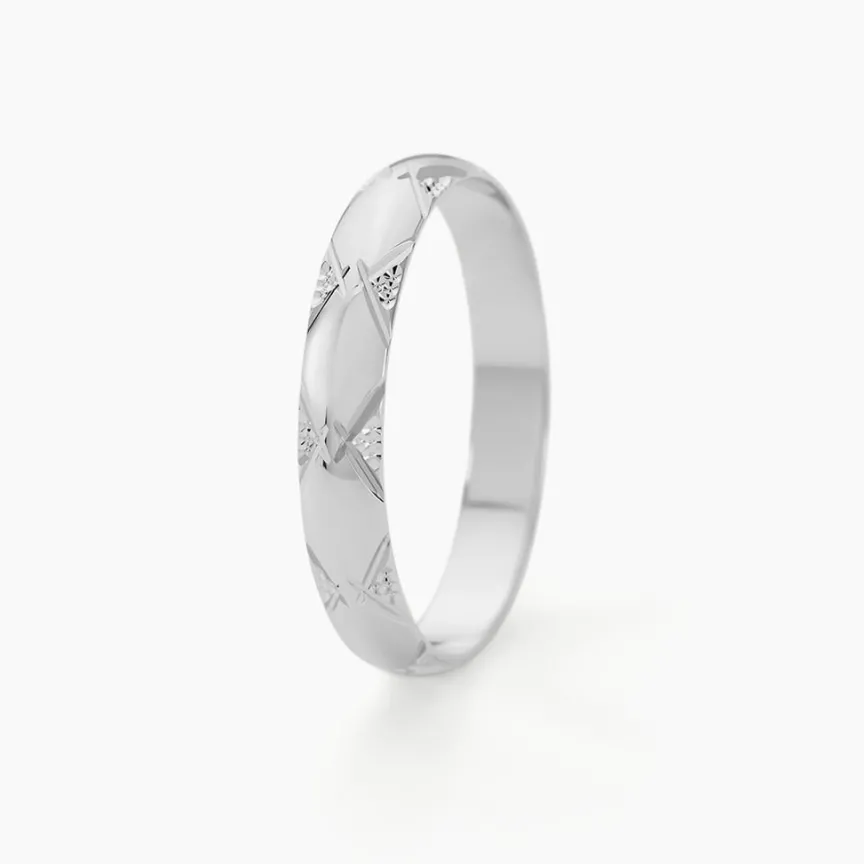 Alliance Harmonie Demi Jonc Classique Or Blanc-Histoire d'Or New