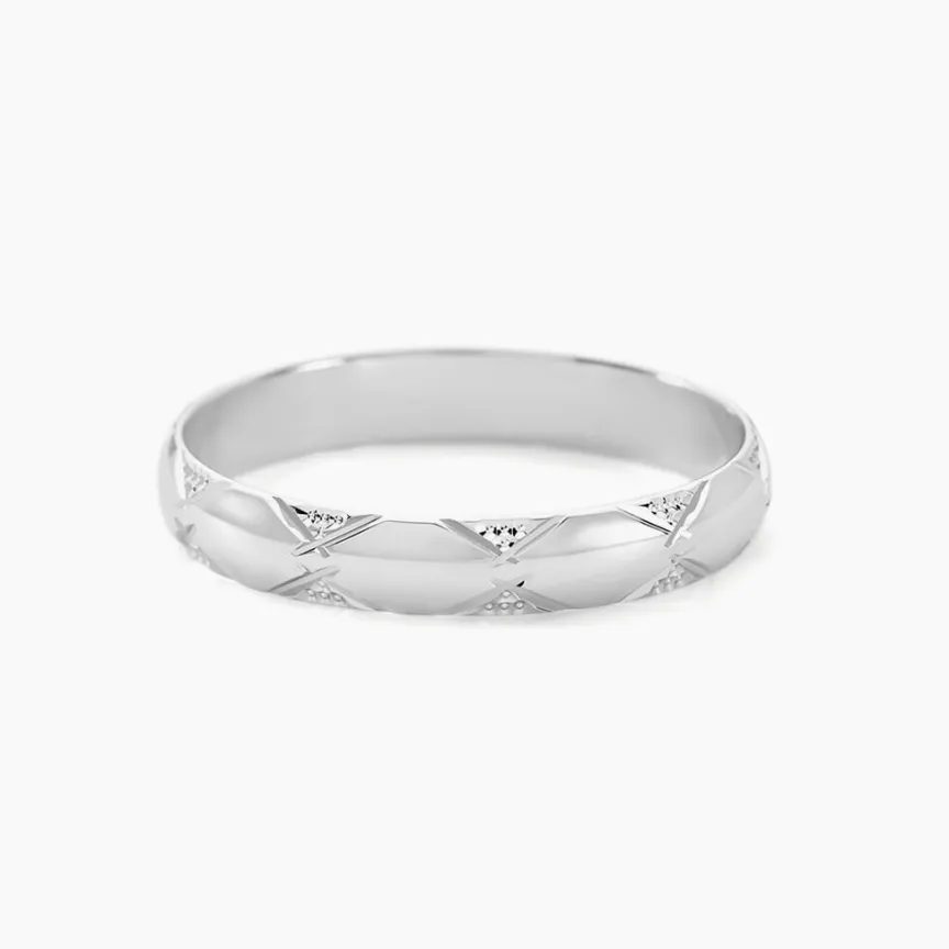 Alliance Harmonie Demi Jonc Classique Or Blanc-Histoire d'Or New