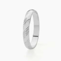 Alliance Hercule Striee Demi Jonc Classique Or Blanc-Histoire d'Or Best