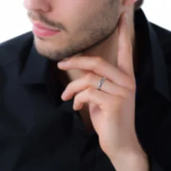 Alliance Hercule Striee Demi Jonc Classique Or Blanc-Histoire d'Or Best