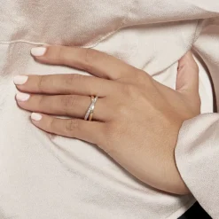 Alliance Hermana Ruban Plat Or Bicolore-Histoire d'Or New