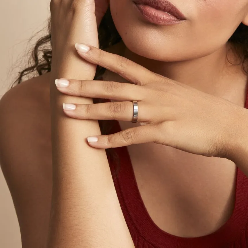 Alliance Inayah Ruban Plat Argent Blanc-Histoire d'Or