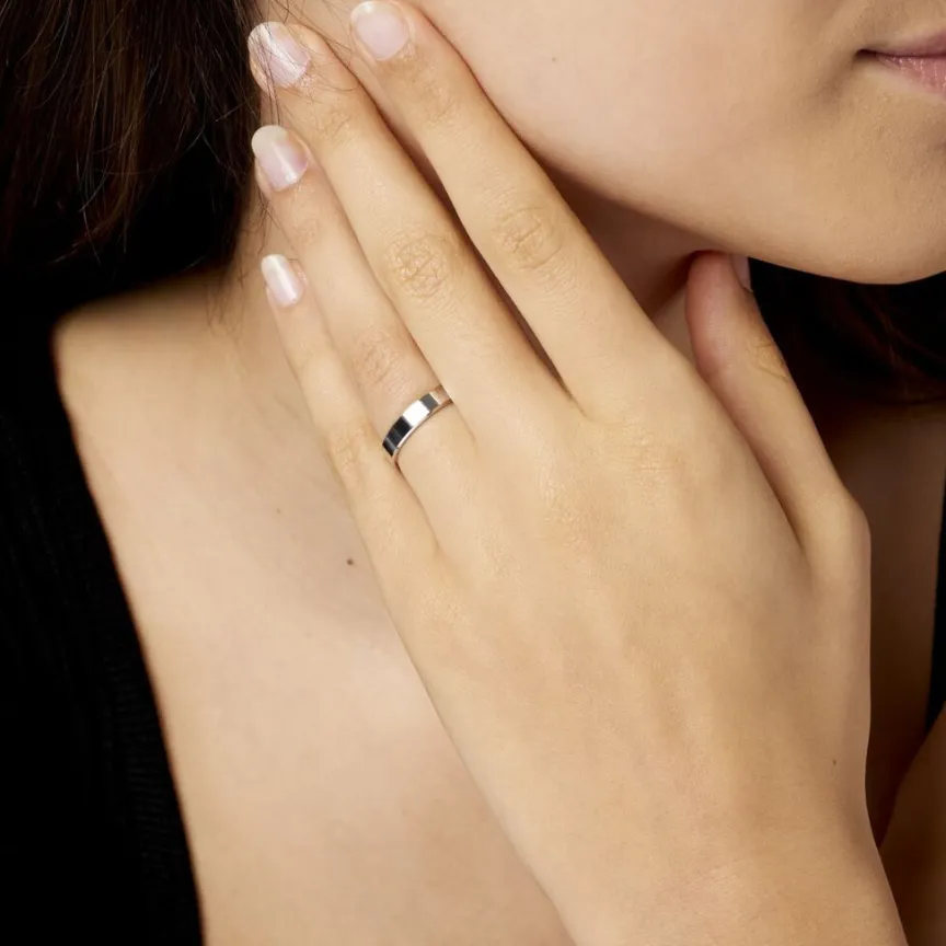 Alliance Inayah Ruban Plat Argent Blanc-Histoire d'Or