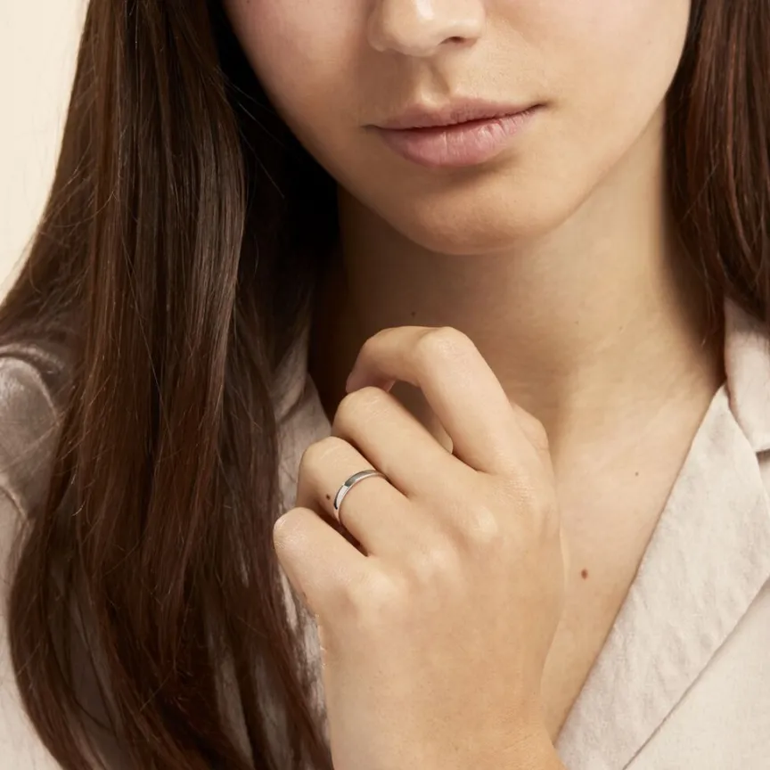 Alliance Julie Ruban Classique Or Blanc-Histoire d'Or Clearance