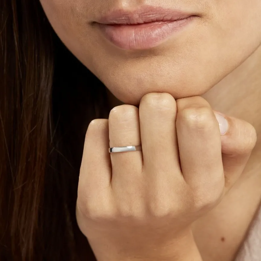 Alliance Julie Ruban Classique Or Blanc-Histoire d'Or Clearance