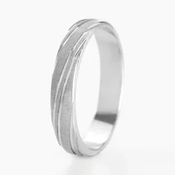 Alliance Ketly Ruban Plat Argent Blanc-Histoire d'Or New