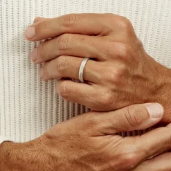 Alliance Ketly Ruban Plat Argent Blanc-Histoire d'Or New