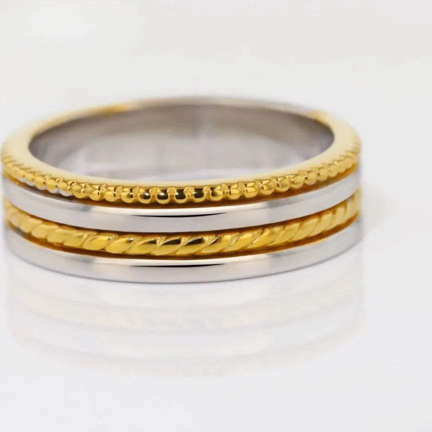 Alliance Leandro Ruban Argent Bicolore-Histoire d'Or Clearance