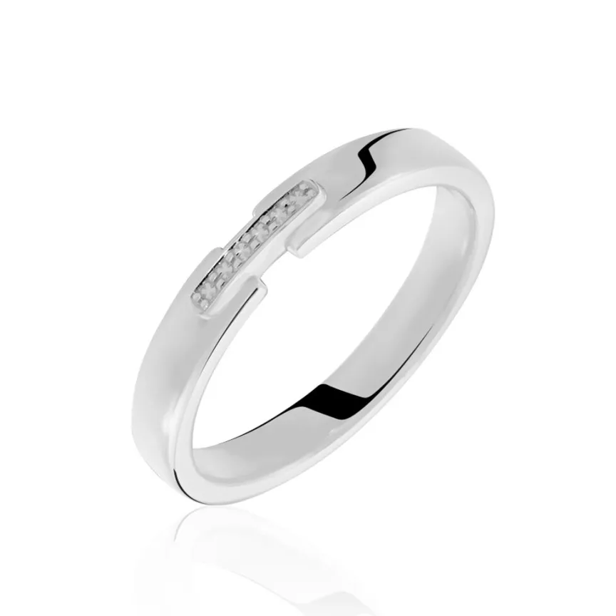 Alliance Magali Ruban Plat Or Blanc-Histoire d'Or Hot
