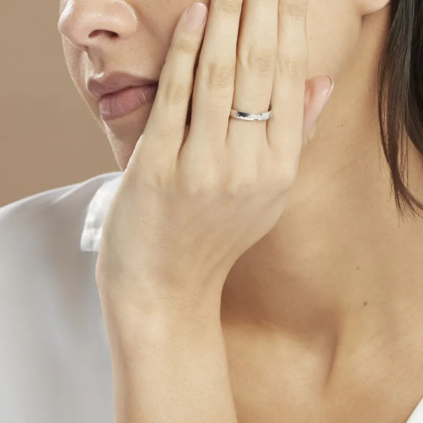 Alliance Magali Ruban Plat Or Blanc-Histoire d'Or Hot