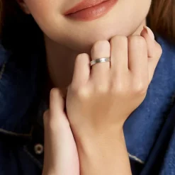 Alliance Marcello Ruban Plat Or Blanc-Histoire d'Or