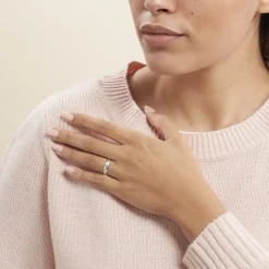 Alliance Marlon Demi Jonc Classique Or Blanc-Histoire d'Or Hot