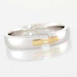 Alliance Marton Ruban Plat Or Bicolore-Histoire d'Or Sale