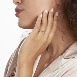 Alliance Marya Carree Diamantee Ruban Plat-Histoire d'Or Clearance