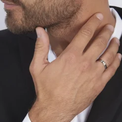 Alliance Mat Et Brillant Ruban Plat Palladium Blanc-Histoire d'Or