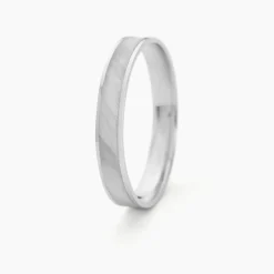 Alliance Matheo Ruban Plat Or Blanc-Histoire d'Or Discount