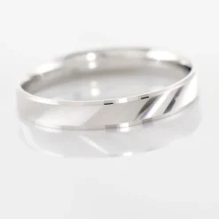 Alliance Matheo Ruban Plat Or Blanc-Histoire d'Or Discount