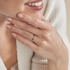 Alliance Meredithe Demi Jonc Classique Or Blanc-Histoire d'Or Clearance