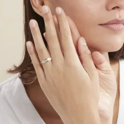 Alliance Miroir Ruban Plat Or Bicolore-Histoire d'Or Sale