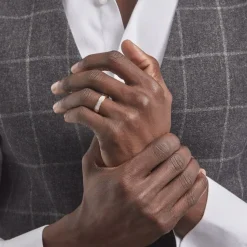 Alliance Miroir Ruban Plat Or Bicolore-Histoire d'Or Sale