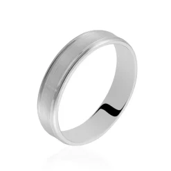 Alliance Padrig Ruban Plat Palladium Blanc-Histoire d'Or Discount