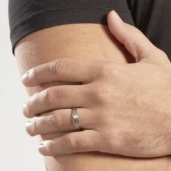 Alliance Padrig Ruban Plat Palladium Blanc-Histoire d'Or Discount