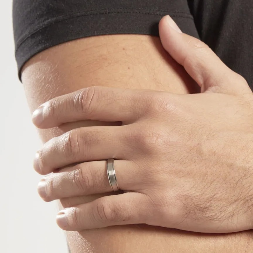 Alliance Padrig Ruban Plat Palladium Blanc-Histoire d'Or Discount