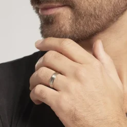 Alliance Padrig Ruban Plat Palladium Blanc-Histoire d'Or Discount