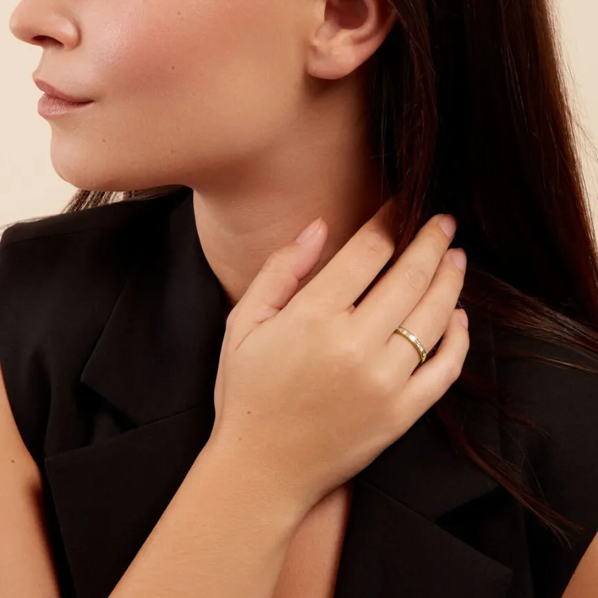 Alliance Rheanna Or Jaune Diamant Synthétique-Histoire d'Or Clearance