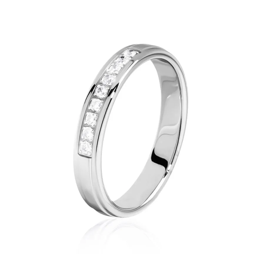Alliance Serti Pave Or Blanc Diamant-Histoire d'Or Best