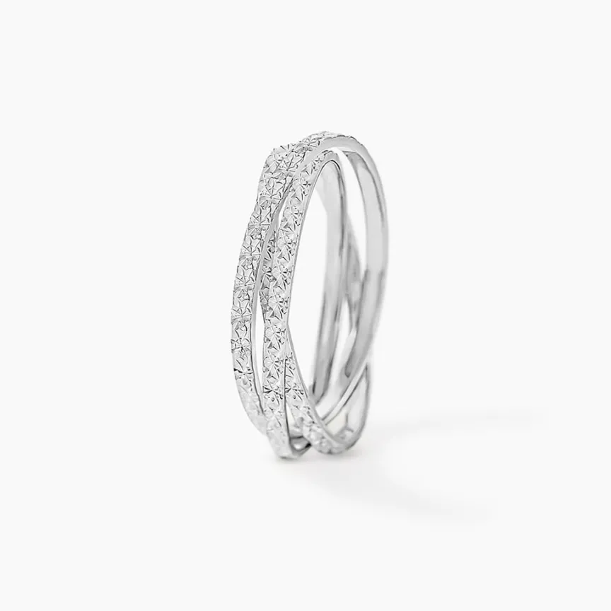 Alliance Shelena Ruban Plat Or Blanc-Histoire d'Or Discount