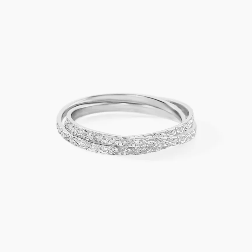 Alliance Shelena Ruban Plat Or Blanc-Histoire d'Or Discount