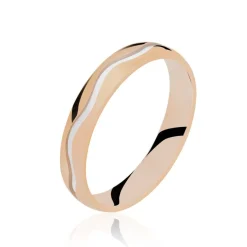 Alliance Vague Ruban Plat Or Bicolore-Histoire d'Or Online