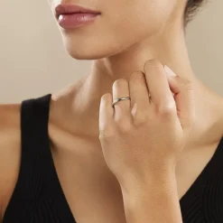 Histoire d'Or Aphroditia Demi Jonc Bombe Trouwring Wit Platina