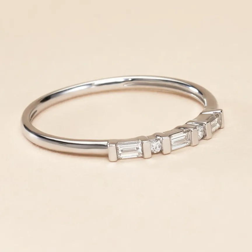 Bague 1986 Or Blanc Diamant-Histoire d'Or Discount